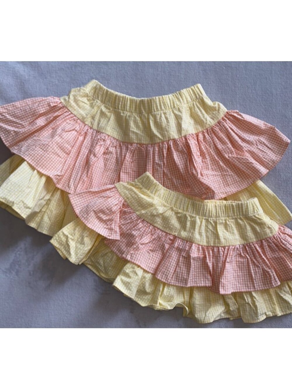 Castles & Crowns 18m 24m 4 5 EUC ruffle skirt orange yellow seersucker gingham